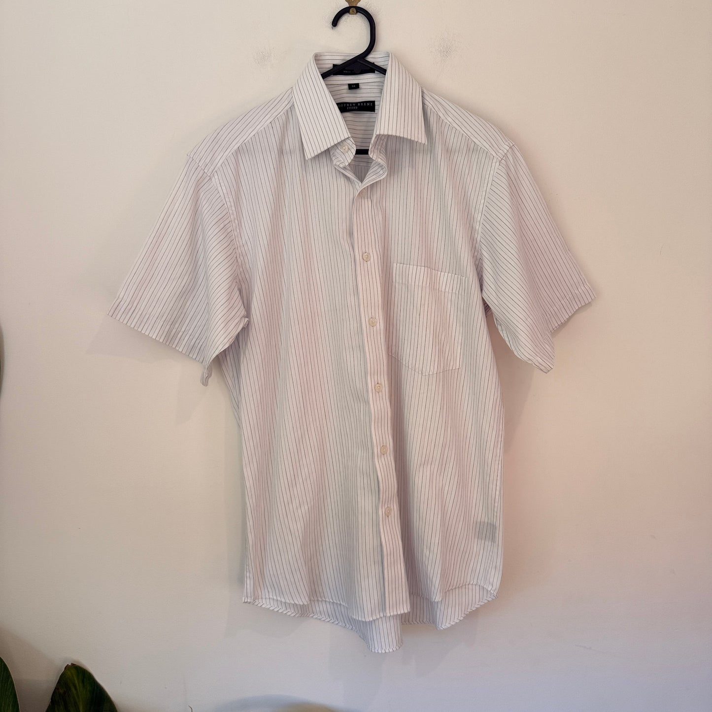 Geoffrey Beene Fitted Short Sleeve Shirt Size 39