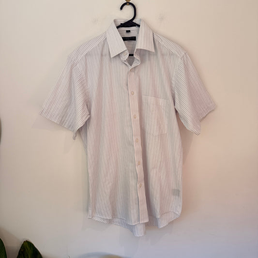 Geoffrey Beene Fitted Short Sleeve Shirt Size 39