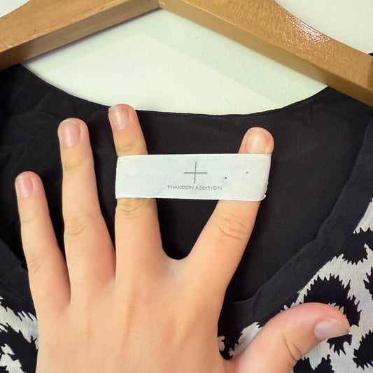 THAKOON ADDITION Leopard Print 100% Silk Top - Size 8