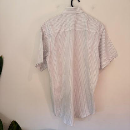 Geoffrey Beene Fitted Short Sleeve Shirt Size 39