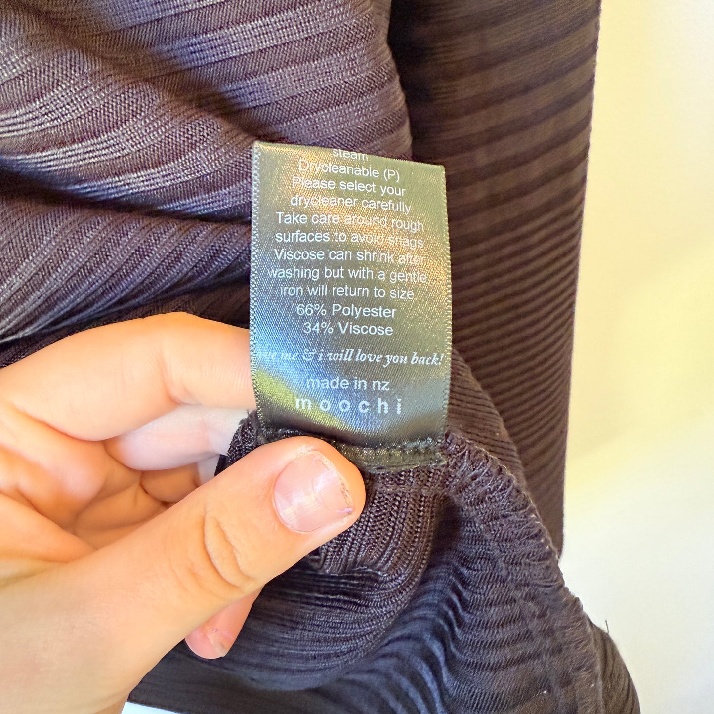 MOOCHI Ribbed Cowl Neck Long Sleeve Top Black - Size 12