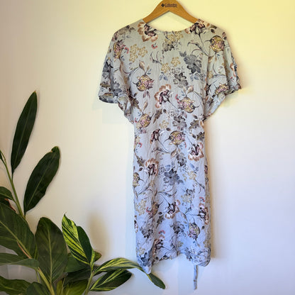 Max Short Sleeve Wrap Mini Dress Floral Print - Size 10