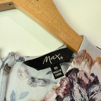 Max Short Sleeve Wrap Mini Dress Floral Print - Size 10