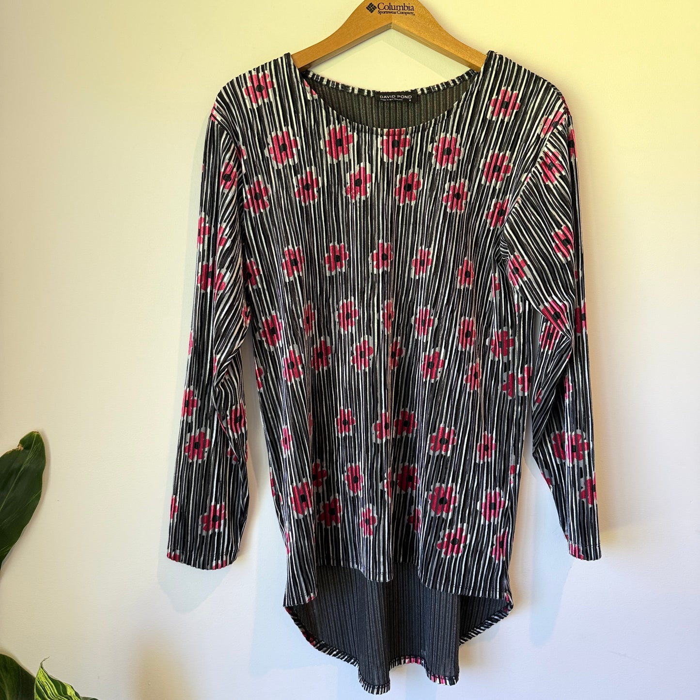 DAVID POND Long Sleeve Pleated Floral Tunic Top - Size 8