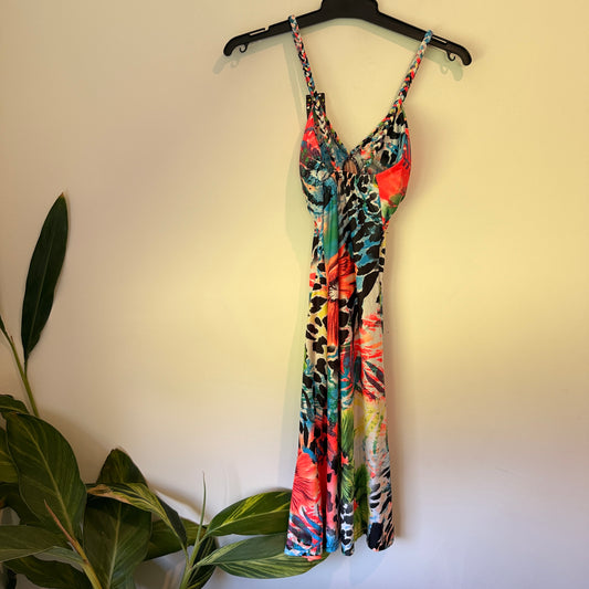 NF Multi Colour Braided Strap Maxi Dress