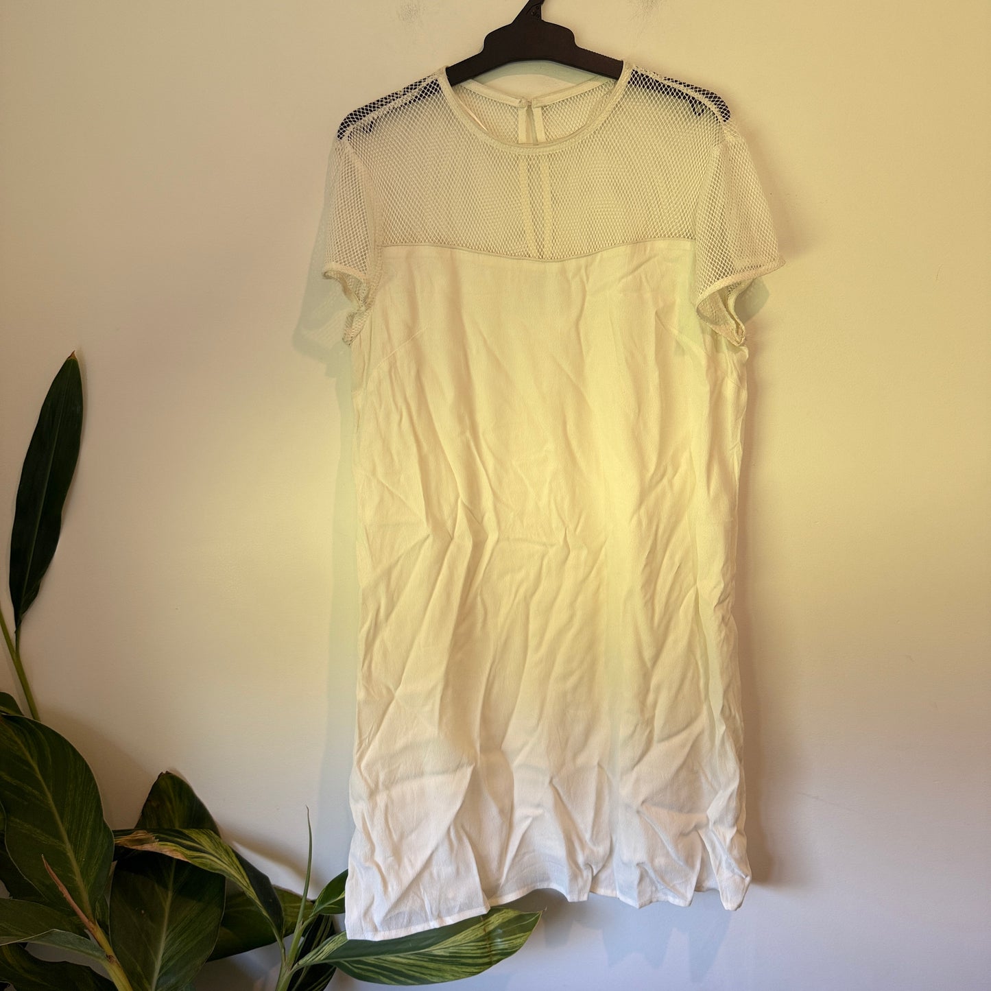 Shanton Cream Mesh Panel Dress Size 10
