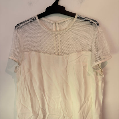 Shanton Cream Mesh Panel Dress Size 10