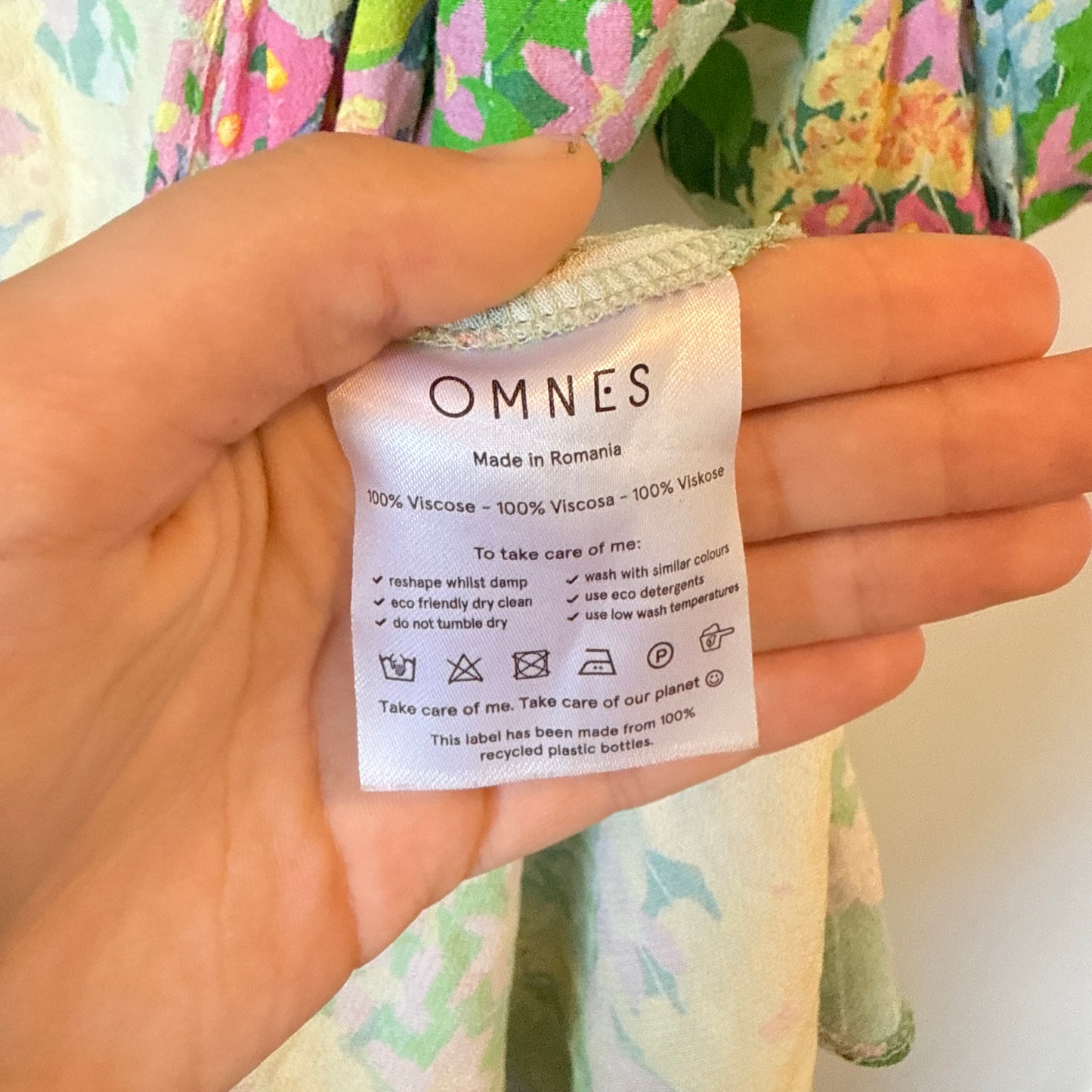 OMNES Floral Puff Sleeve Wrap Mini Dress - Size 12