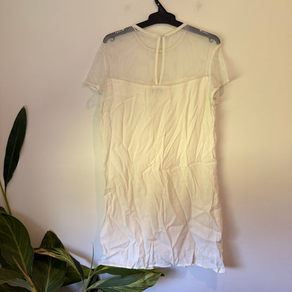 Shanton Cream Mesh Panel Dress Size 10