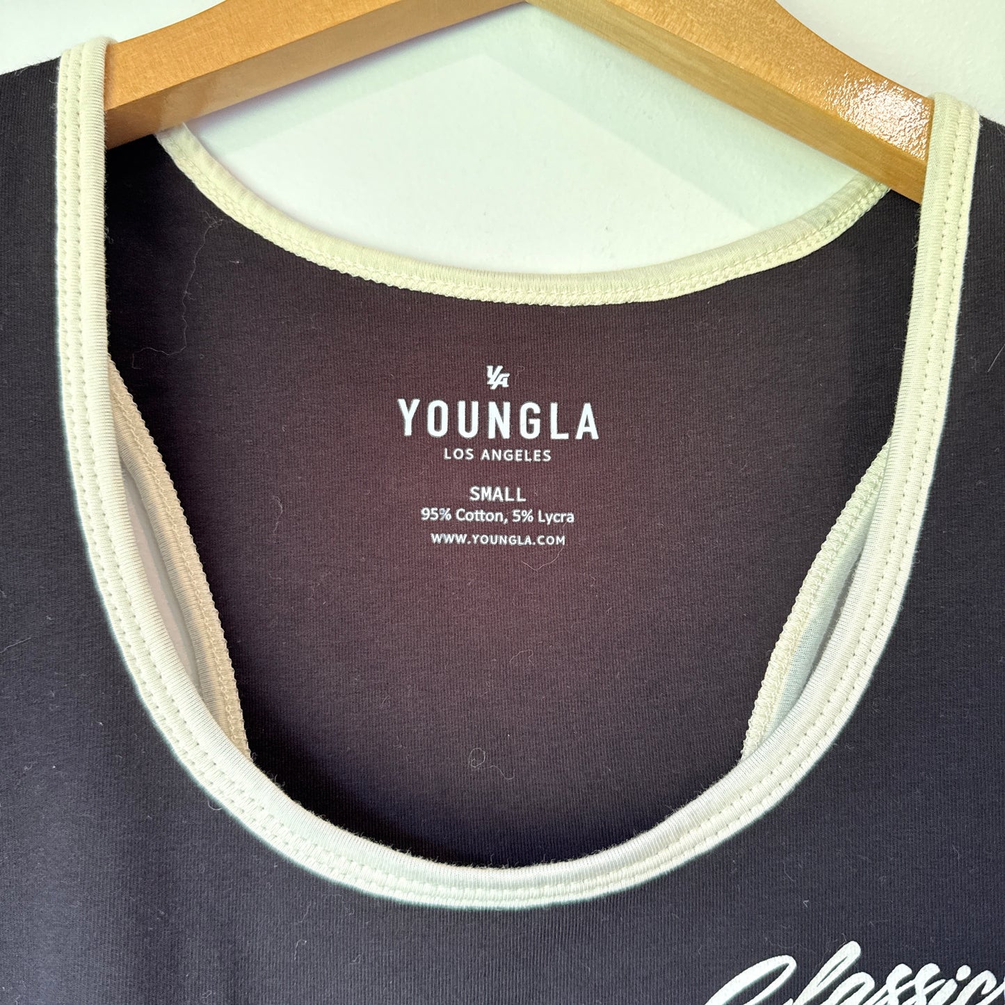 YOUNGLA 'Classics' Contrast Trim Tank Top - Size Small
