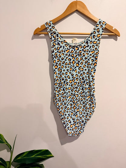 Clothing & Co Girls Size 10 Leopard Print Scoop Neck Swimsuit