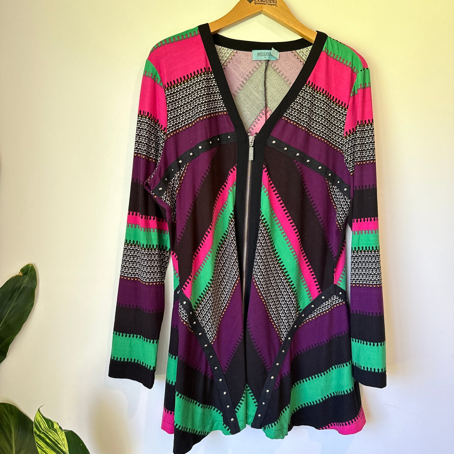 JETBLONDE Long Zip Front Tunic - Size 16