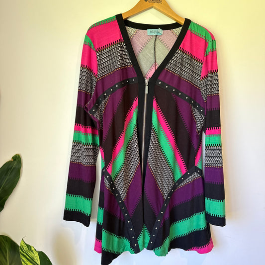 JETBLONDE Long Zip Front Tunic - Size 16