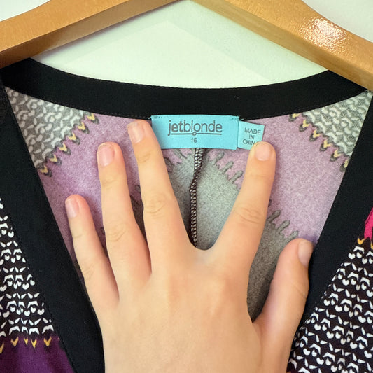 JETBLONDE Long Zip Front Tunic - Size 16