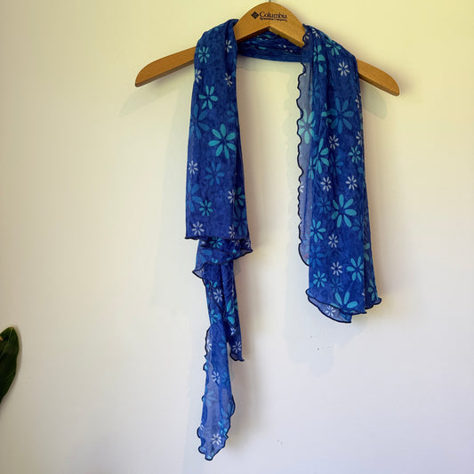 Blue Floral Scarf
