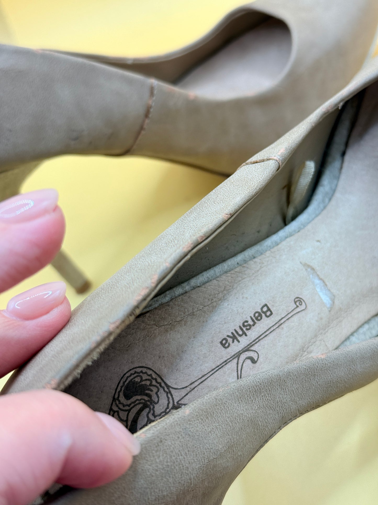 Bershka Taupe Platform High Heel Pumps Size EU 37