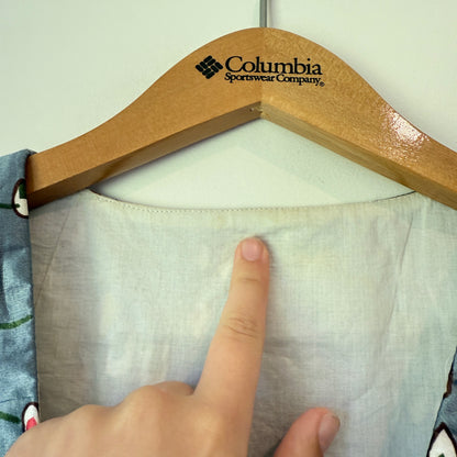 Brand Unknown Size U/Arm 37cm Grey Floral-Print V-Neck Dress