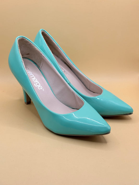 Emerge Patent Pointed Heels Turquoise Size 9