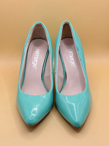 Emerge Patent Pointed Heels Turquoise Size 9