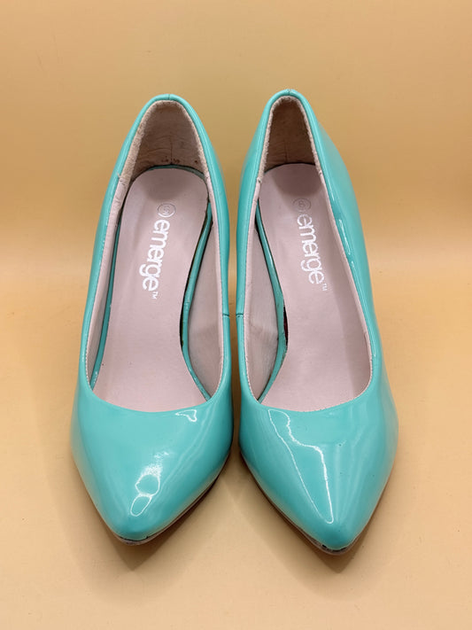 Emerge Patent Pointed Heels Turquoise Size 9