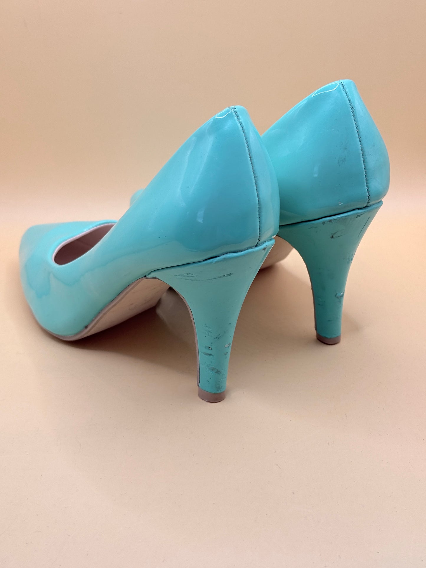 Emerge Patent Pointed Heels Turquoise Size 9