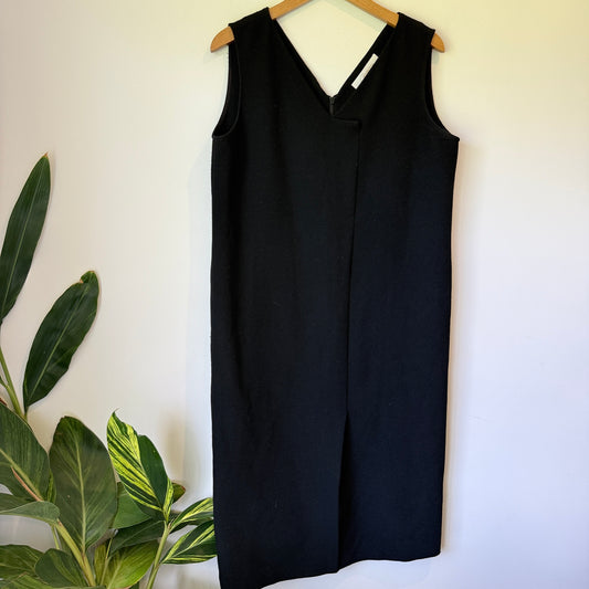 Gregory Size 12 Black Sleeveless V-Neck Dress