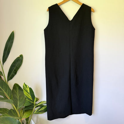 Gregory Size 12 Black Sleeveless V-Neck Dress