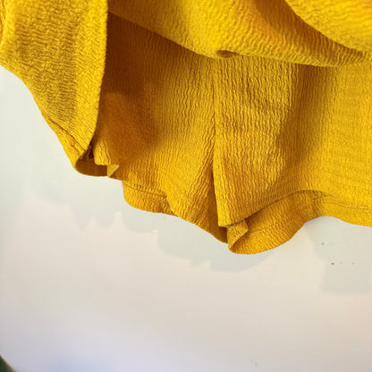 Shein Curve Size 1XL Yellow Wrap Skort