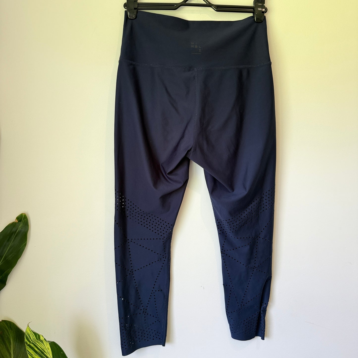 Nimble Size 12 Activewear Laser Cut Legging in Navy Blue