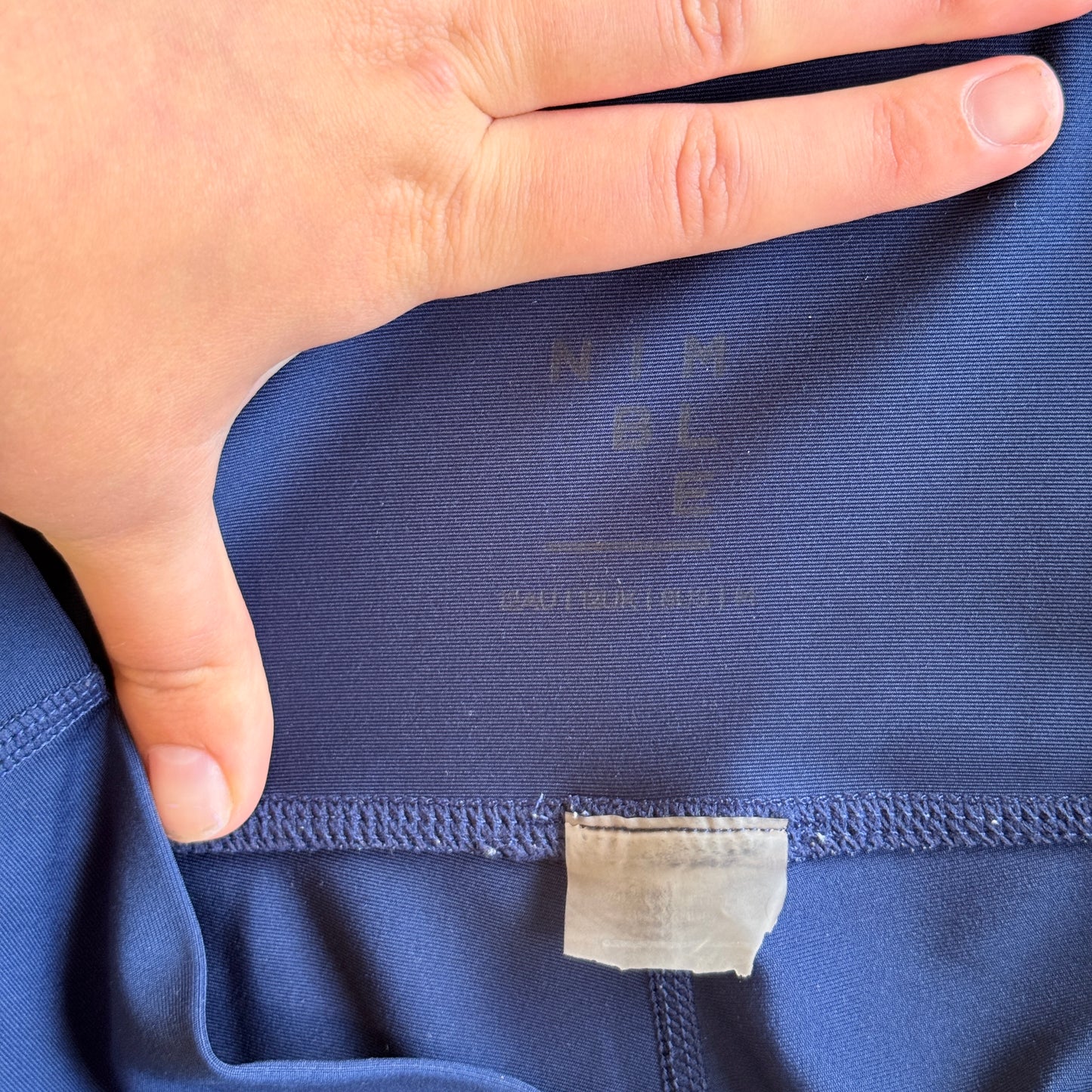 Nimble Size 12 Activewear Laser Cut Legging in Navy Blue