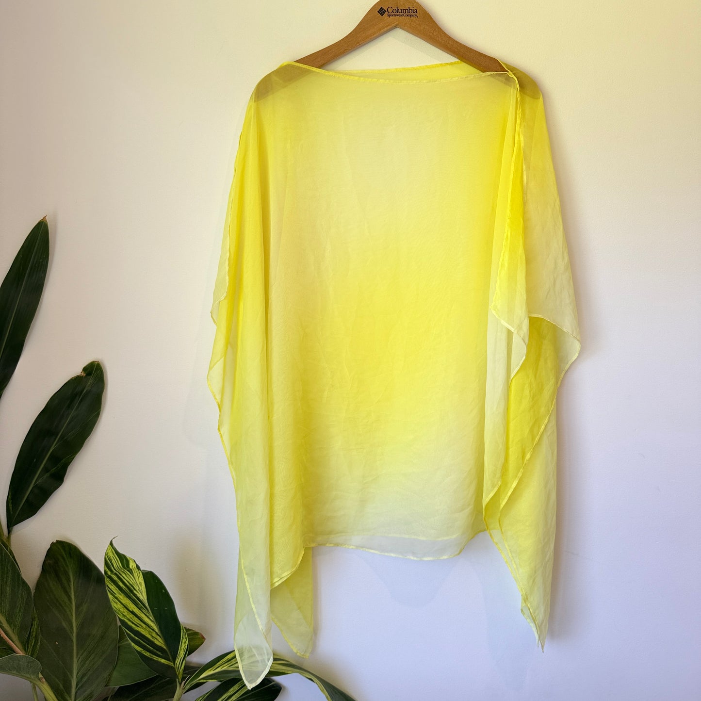 Brand Unknown One Size Yellow Sheer Poncho-Style Top