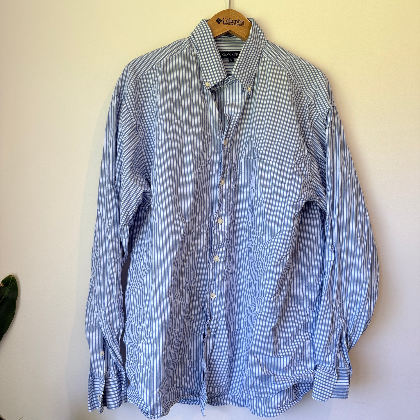 Newport Poplin GANT Size L Long Sleeve Striped Shirt