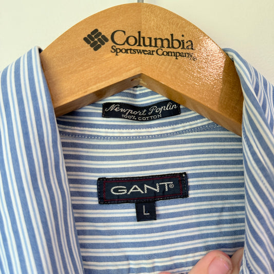 Newport Poplin GANT Size L Long Sleeve Striped Shirt
