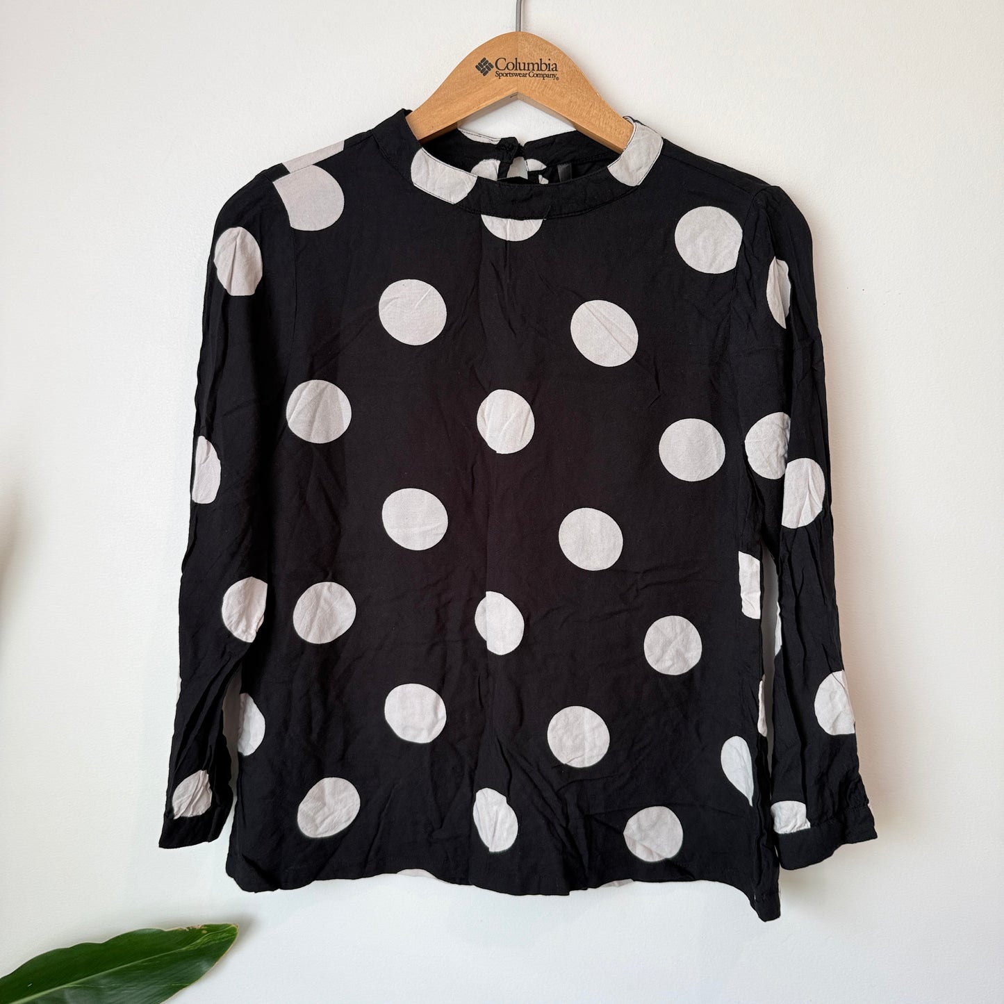 Here & Now Size S Polka Dot Long-Sleeved Blouse