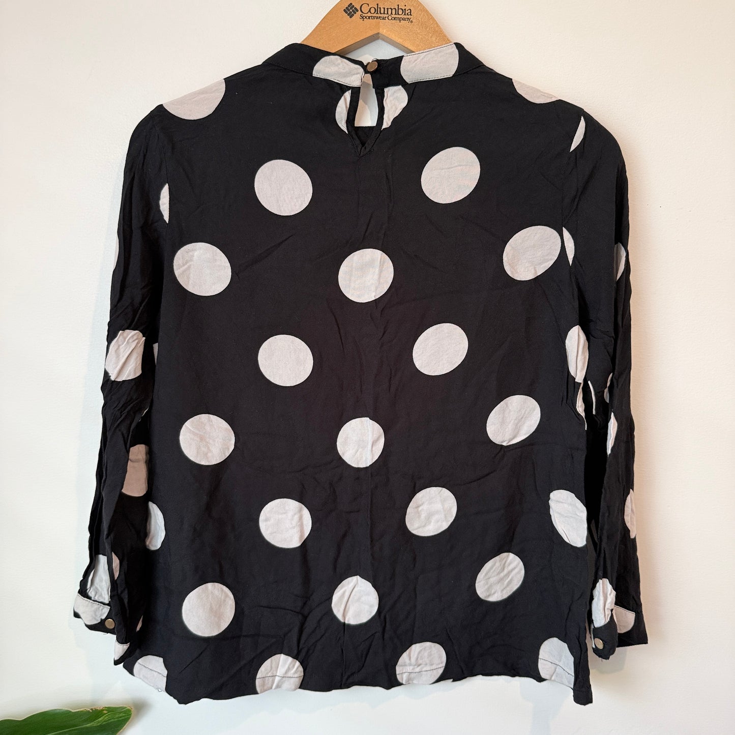 Here & Now Size S Polka Dot Long-Sleeved Blouse