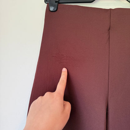 Zara Size 10 Brown High-Waisted Wide-Leg Trousers