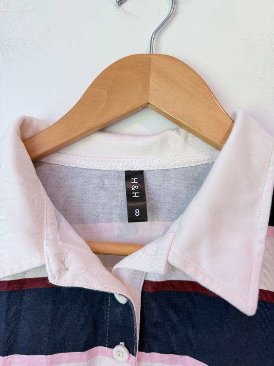 H & H Size 8 Rugby-Style Polo Shirt