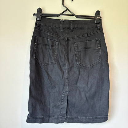 Comptoir Des Cottonniers Size 36 Black Denim Midi Skirt