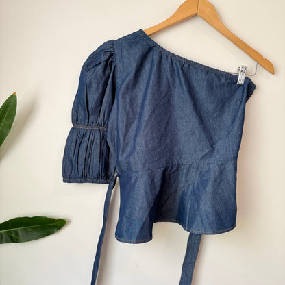 Street9 Size M One-Shoulder Denim Top