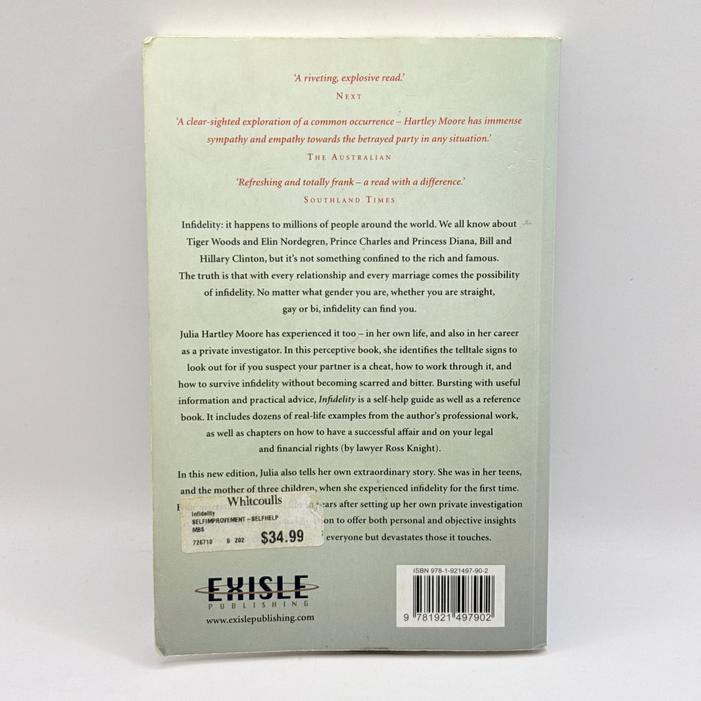 Infidelity Exploding the Myths by Julia Hartley Moore