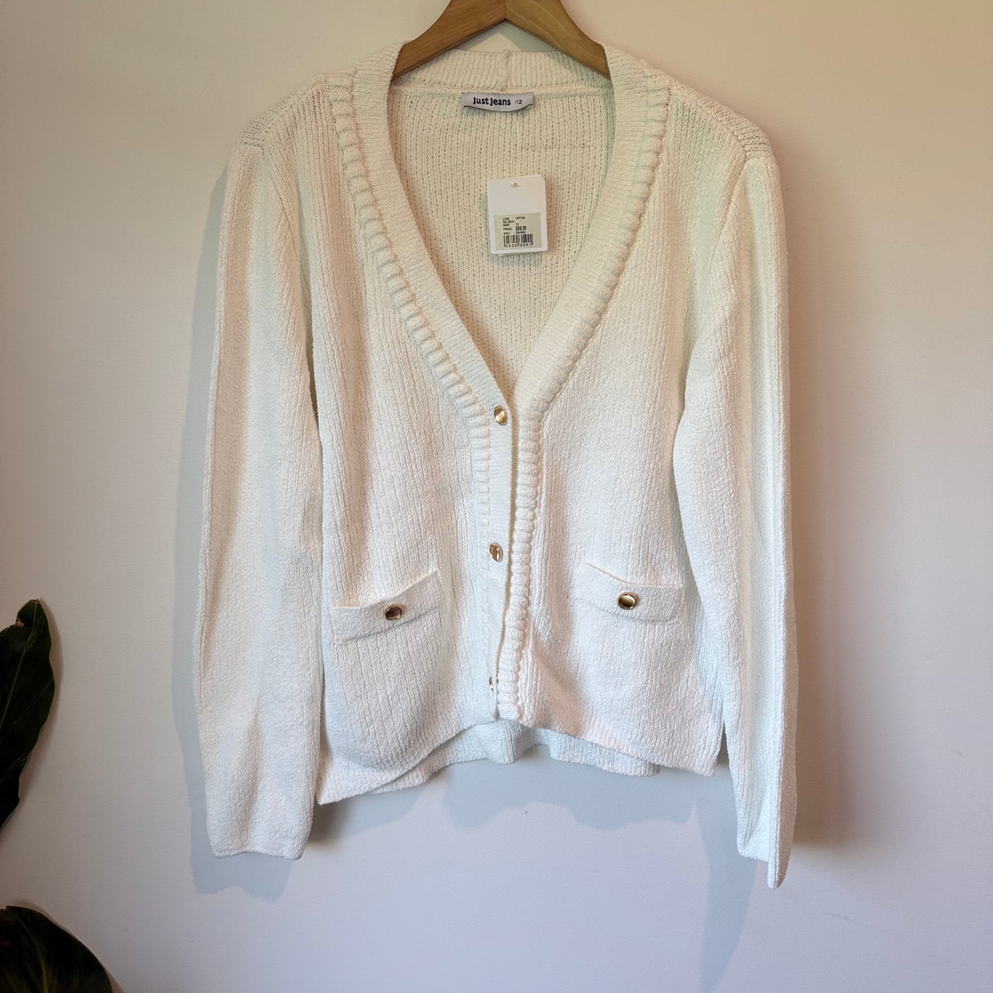 JUST JEANS Knit Cardigan Milk White – Size 12