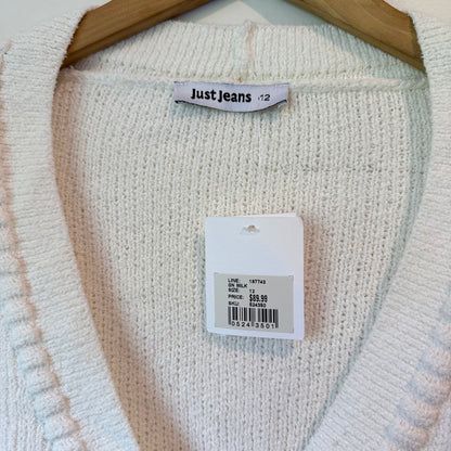 JUST JEANS Knit Cardigan Milk White – Size 12