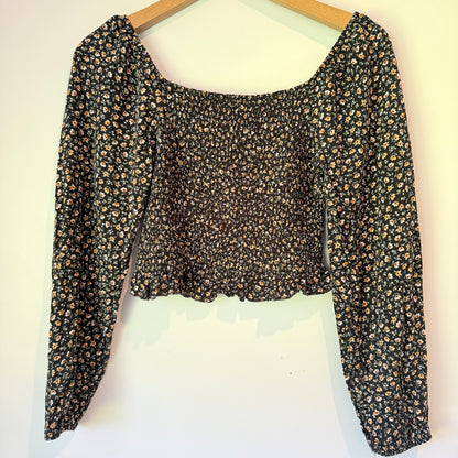Jay Jays Floral Long Sleeve Crop Top - Size S