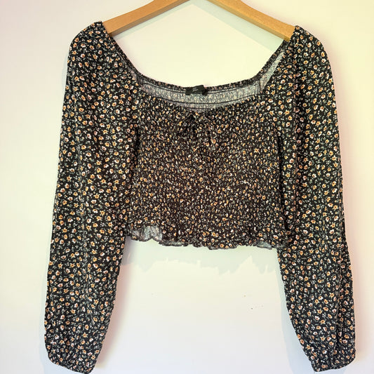 Jay Jays Floral Long Sleeve Crop Top - Size S