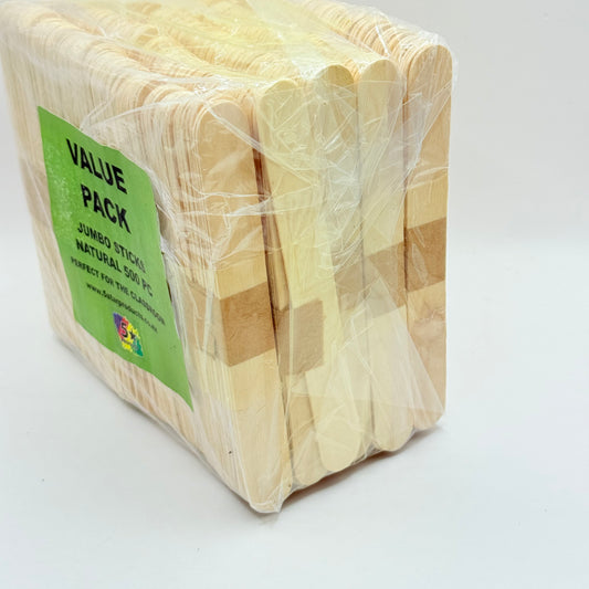 5Star Jumbo Wooden Craft Sticks Value Pack (500 pc)