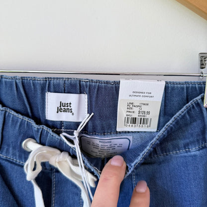 Just Jeans Amaze Wide Jog Pants Pacific Blue Size 12