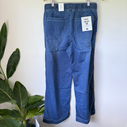 Just Jeans Amaze Wide Jog Pants Pacific Blue Size 12