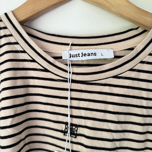 Just Jeans Quality Cotton Breton Stripe Top Size L