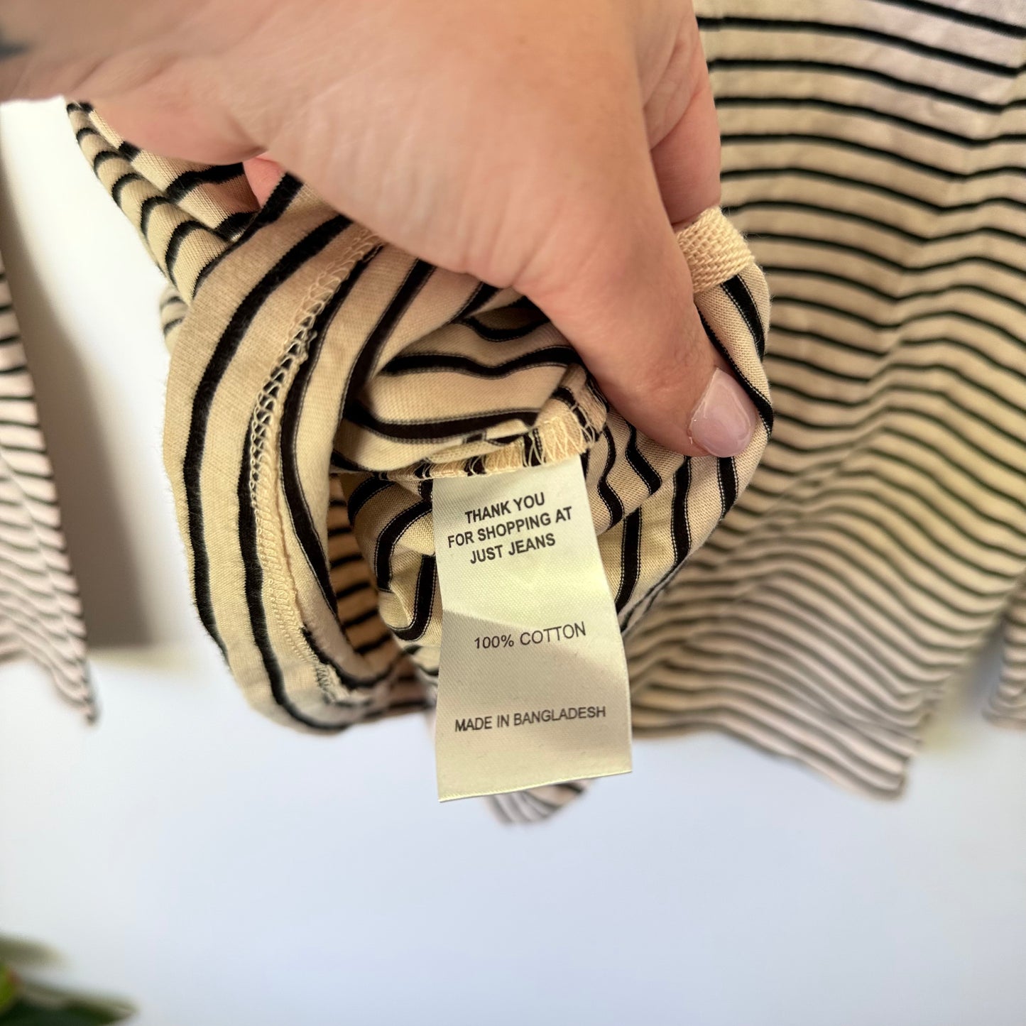 Just Jeans Quality Cotton Breton Stripe Top Size L