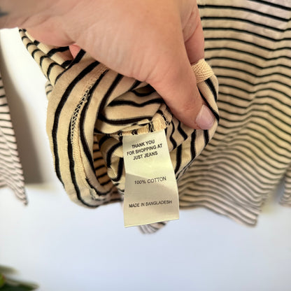 Just Jeans Quality Cotton Breton Stripe Top Size L